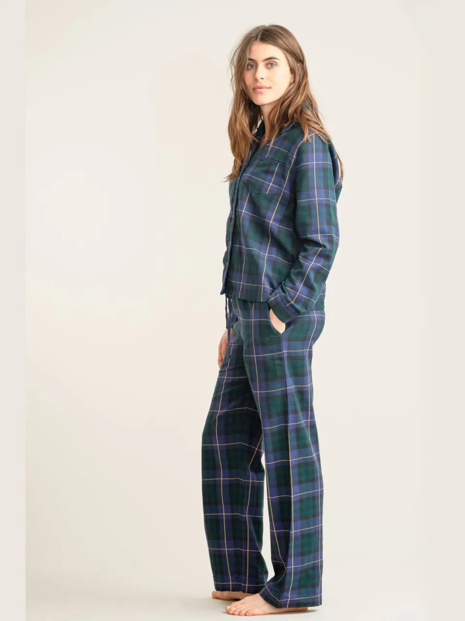 KOMODO dames vegan Pyjamaset Jim Jam Black Watch, foto 2