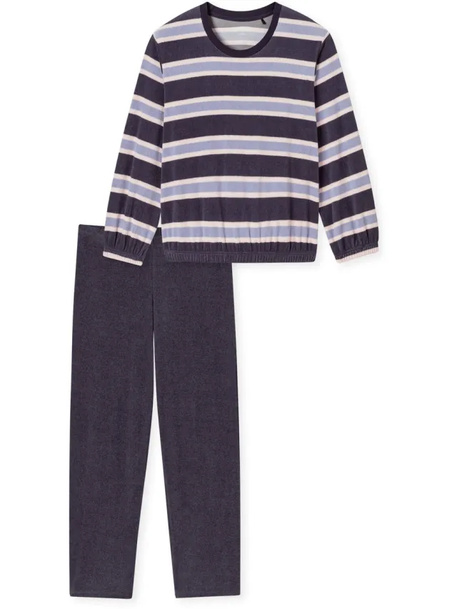Schiesser Pyjama lang - Dames - Pyjamas indigo: indigoblauw