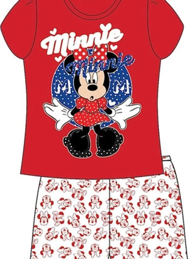 Disney Minnie Mouse shortama / pyjama - rood - Disney pyama wit