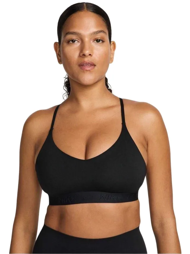 Nike Indy Light Support sportbeha voor dames (Zwart)