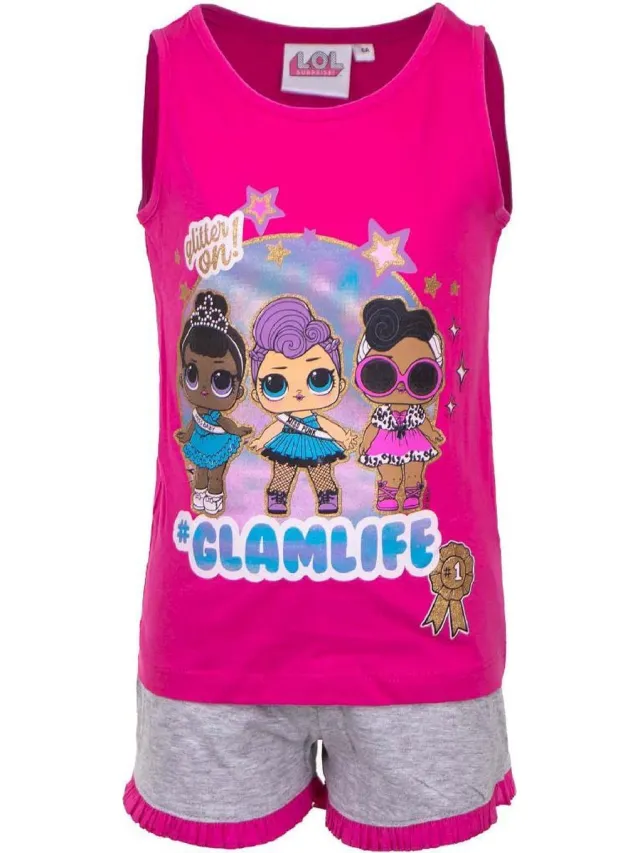 L.O.L. Surprise! LOL Surprise pyjama / shortama -grijs/roze - maat 116 (6 jaar)
