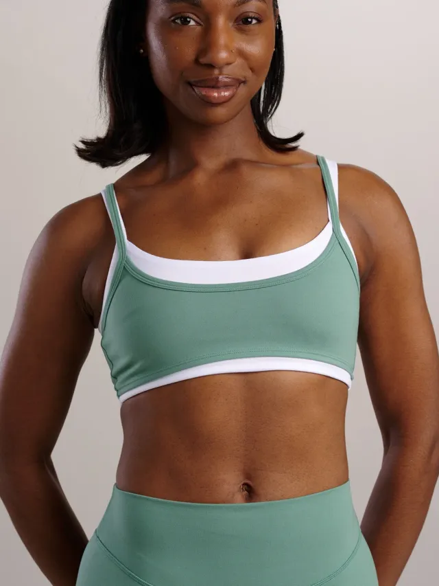 SEAAV dames vegan Sportbeha Liftline Layered Boston Green Lichtgroen