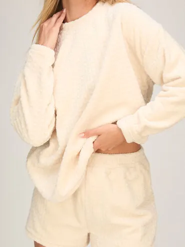 Hunkemöller Pyjama Set Cable Fleece Heart Wit