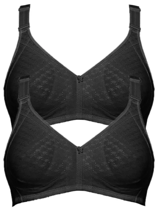 Susa 2-pack BH zonder beugel Topsy Plus zwart zwart