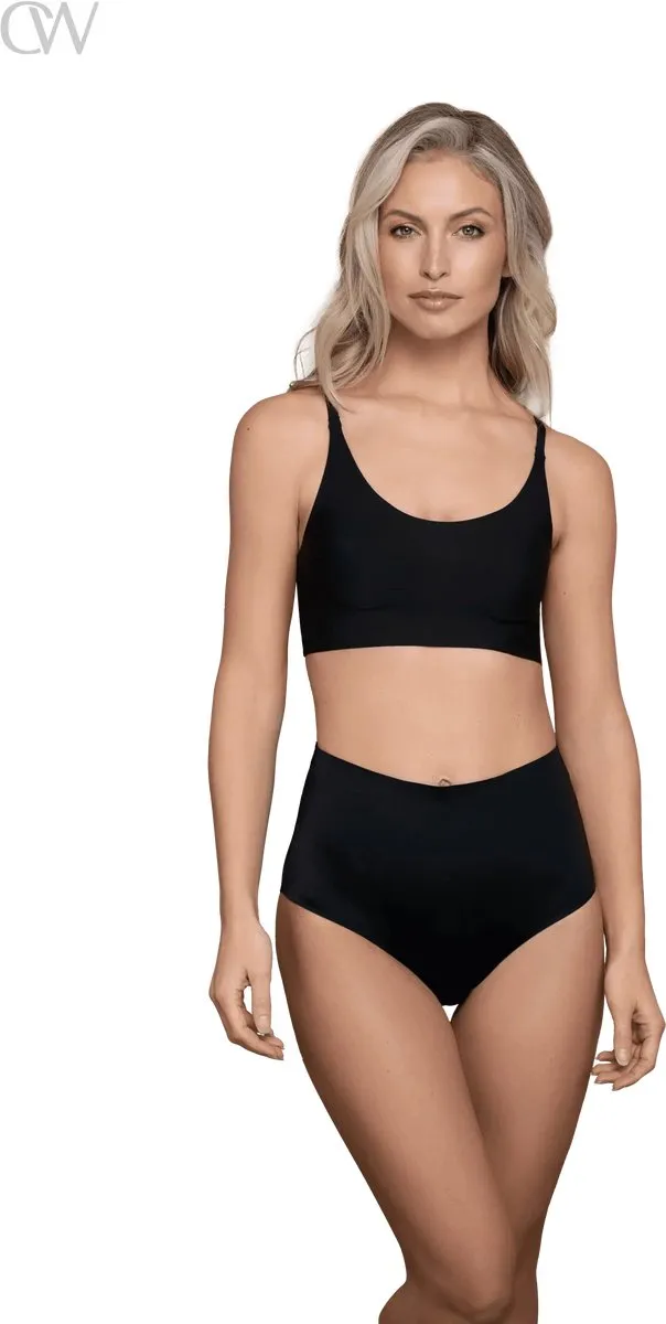 Bye Bra Invisible Mid Waist Slip, lichte ondersteuning, comfortabel, shapewear voor dames, zachte stof, lichtgewicht shapewear, zwart
