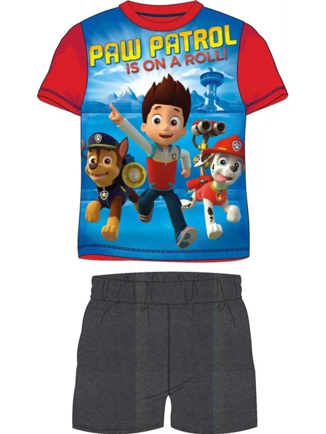 PAW Patrol Shortama - Pyjama - Strandset - 100% Katoen Blauw