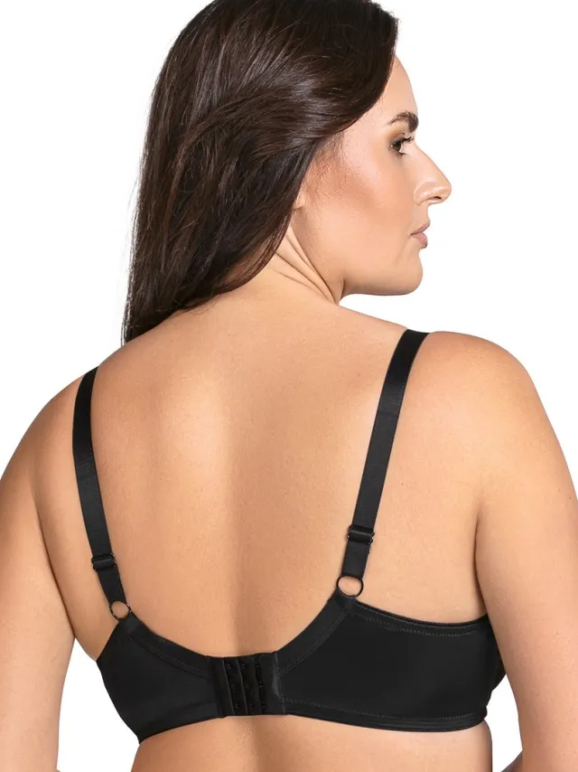Vivisence Vrouwenbeha Met Beugel Bloemen Kant En Verstelbare Bandjes Elegante En Comfortabele Beha Voor Optimale Ondersteuning En Vrouwelijke Uitstraling Perfect Voor Dagelijks Dragen, Zwart,80D
