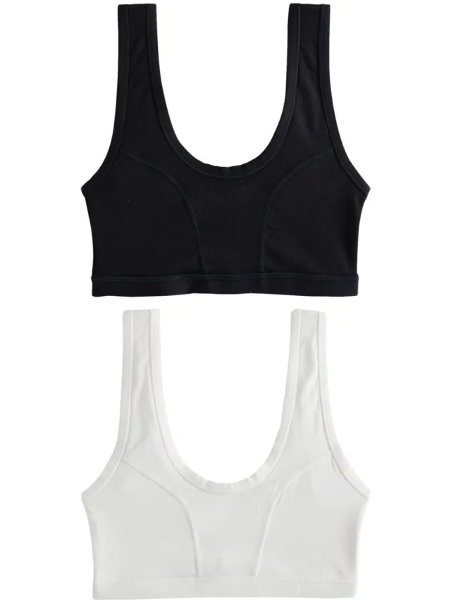Next Dames - Set van 2 huidvriendelijke bralettes - Zwart Black/Cream