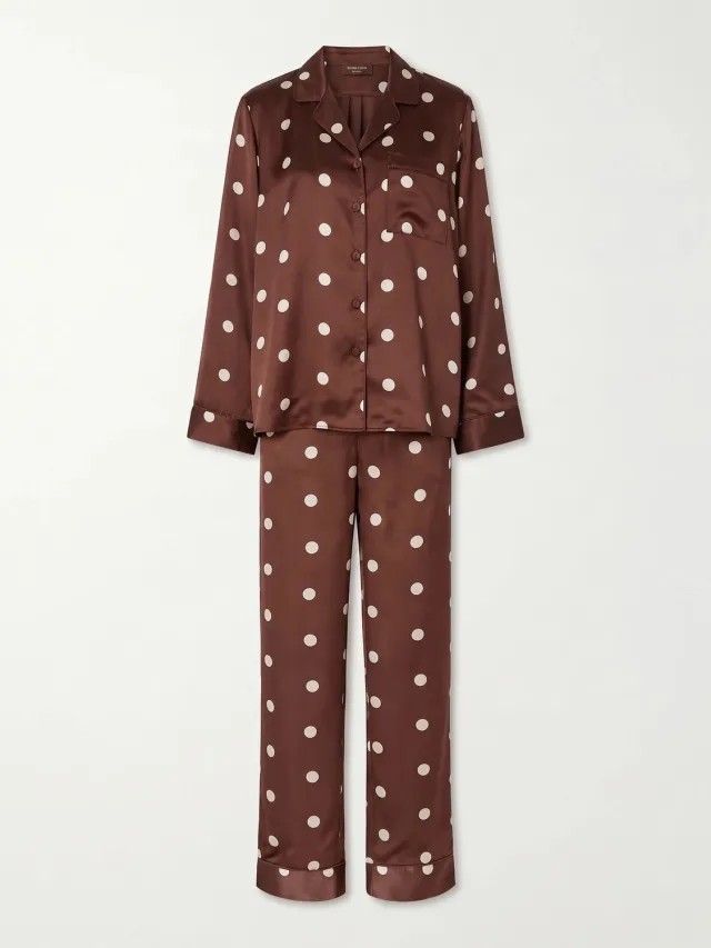 Pieces dames pyjama - Dots - Coffee / Chicory Coffee