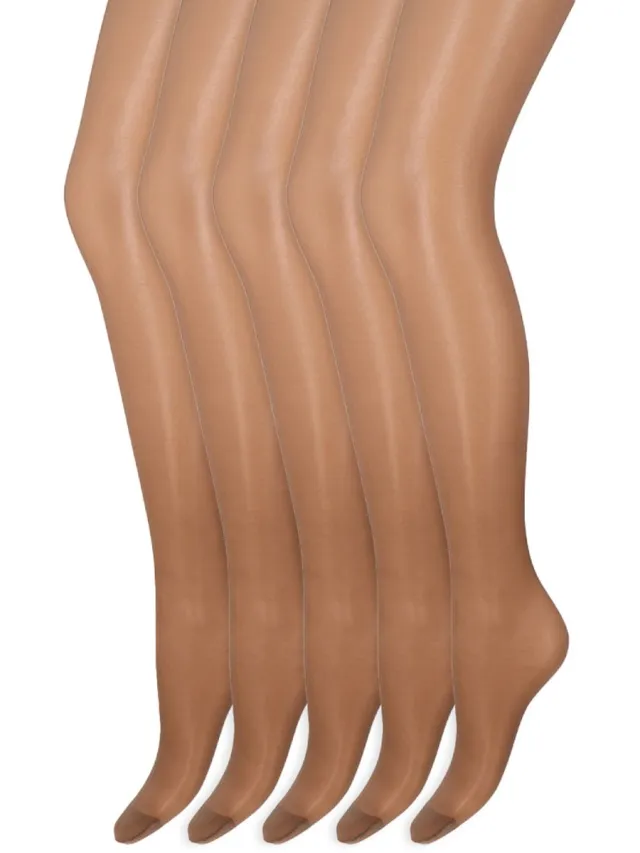 Marianne Zijdeglans Panty | Transparant Van Teen Tot Taille | 15 Denier | Merk: Marianne | Maat: S T/M Xxxl | Kleur: Lyon | 5 Paar Beige