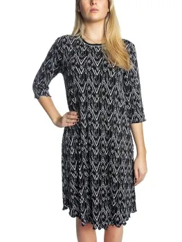 Lady Avenue Bamboo Nightdress Zwart,Versch.kleure/Patroon,Wit