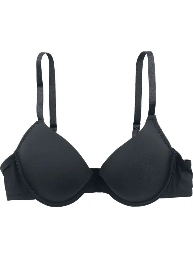 Grey Velvet T-Shirt Bra Dames BH - zwart