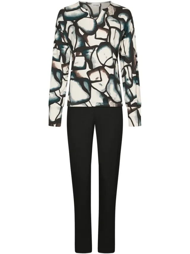 Pastunette Premium - Midnight Haze - Pyjama - EcoVero Viscose - Wit/Zwart