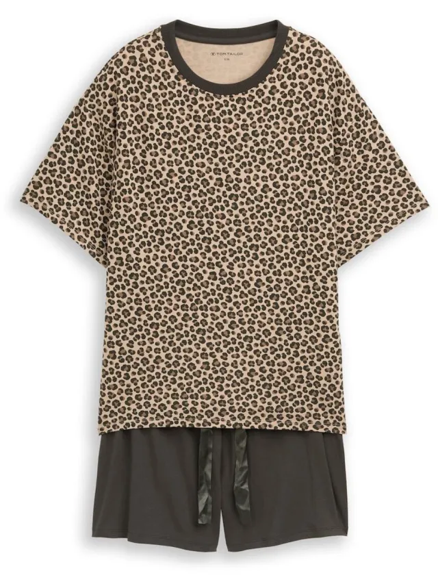 Tom Tailor Pyjamaset met luipaardprint - braun-mittel-Allover