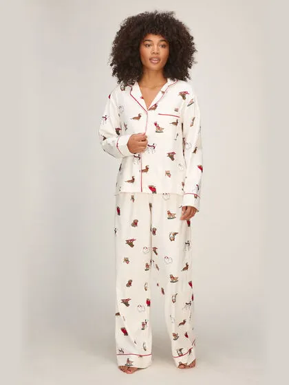 Hunkemöller Flanellen Pyjamaset Wit