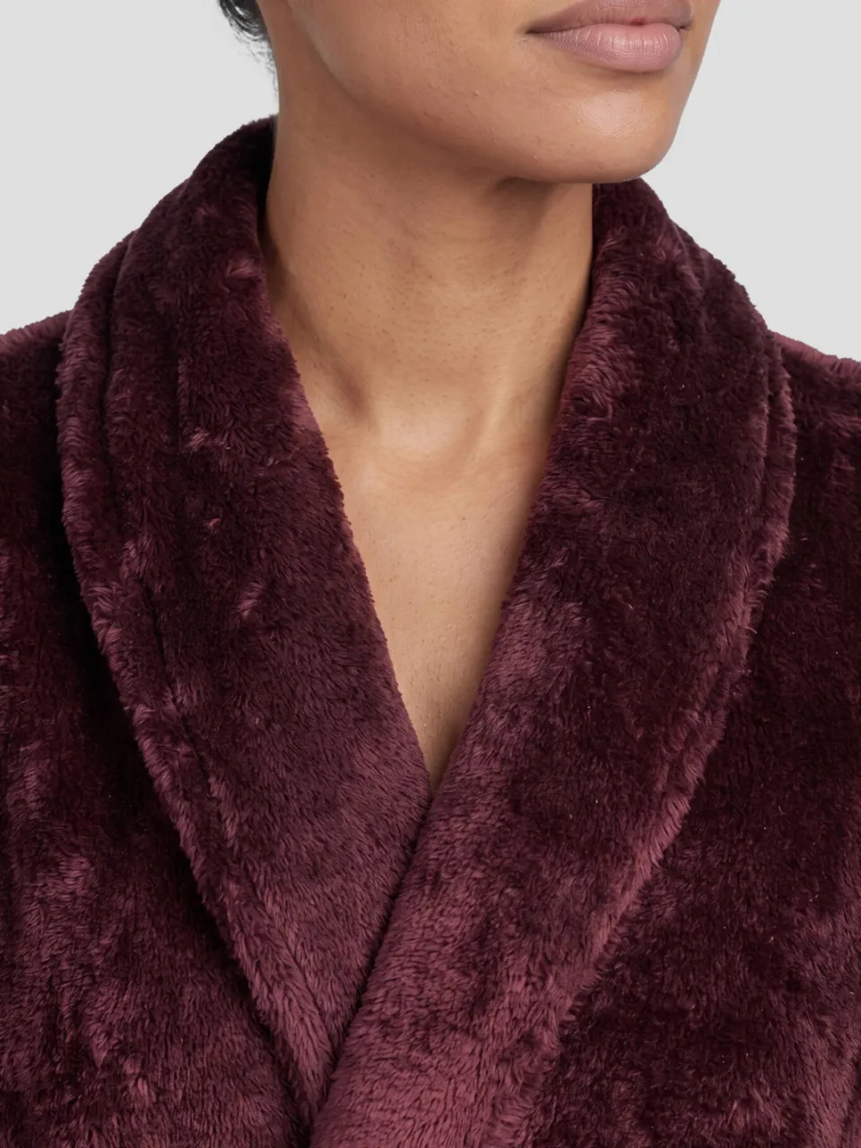 Lingadore fleece badjas - bordeaux, foto 5