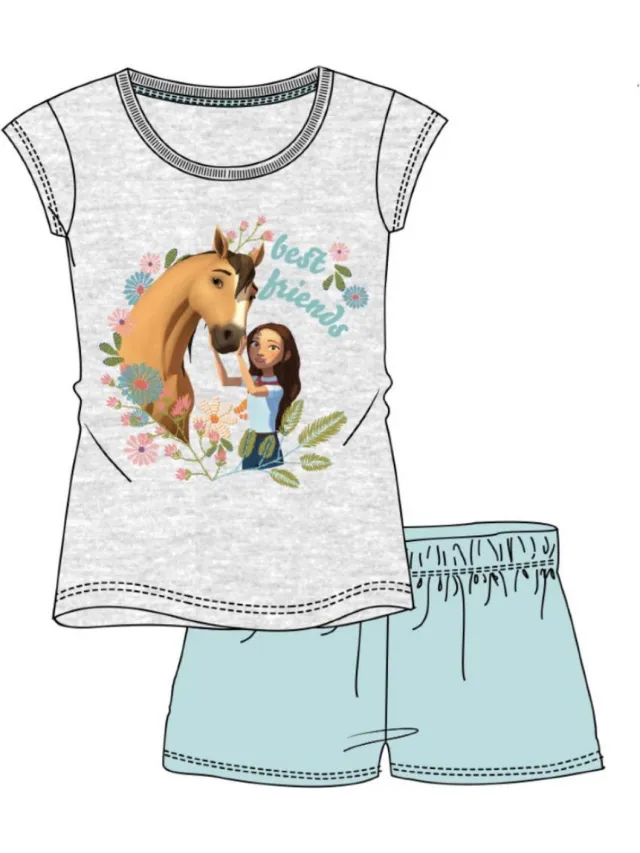 DreamWorks Animation Spirit pyjama - korte mouw - maat 116 cm / 6 jaar Grijs
