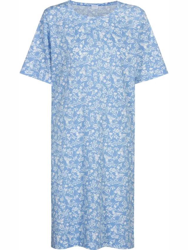 Mey Damen Nachthemd Serie Flower Meadow Blue Silk