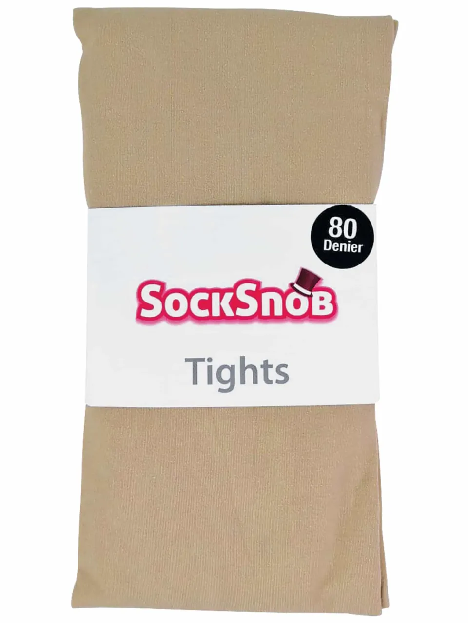 Sock Snob Dames 80 denier ondoorzichtige effen gekleurde panty's - Natuurlijk naturel, foto 2