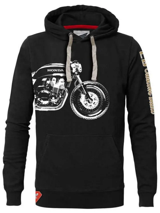 Honda Trui Honda Vintage Custom Built - Honda Vintage Collection - Hoodies Zwart
