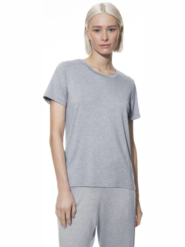 Mey T-shirt Serie Easy Night Light Grey Melange grijs