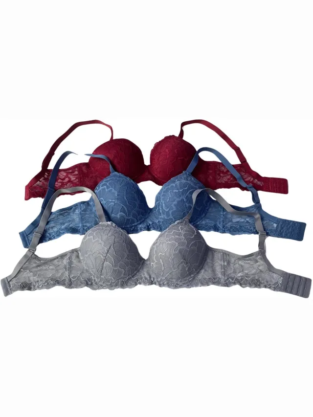 Currero BH Zonder Beugel - Strapless - Zonder Bandjes - Met Voorsluiting - Push-up Bh's - Comfort Beha - Comfortabel - Grote Sluiting - Rood Blauw Grijs - Cupmaat