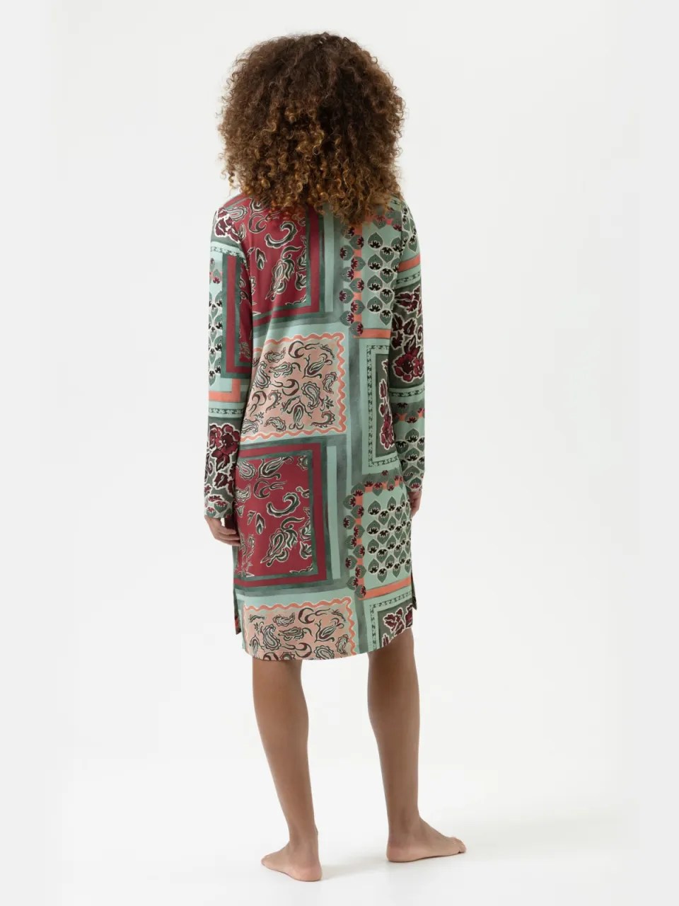 Mey Nachthemd met lange mouwen Serie Mystical Maze Eucalyptus Green, foto 3