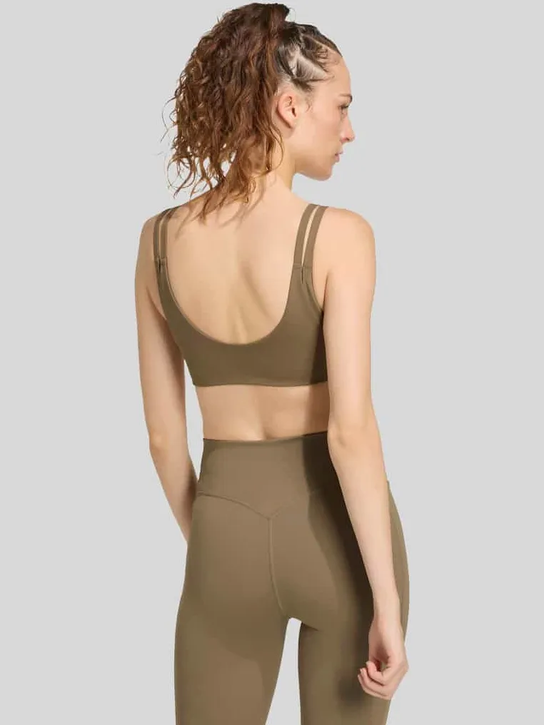 Adidas sport-bh met logoprint model 'TWIST' taupe, foto 3