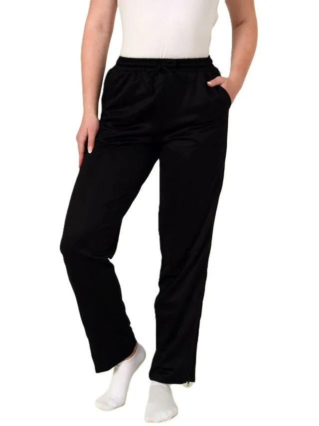 Normann Dames revalidatiebroek met zijrits Joggingbroek voor revalidatie, fysio, gipsbeen schwarz