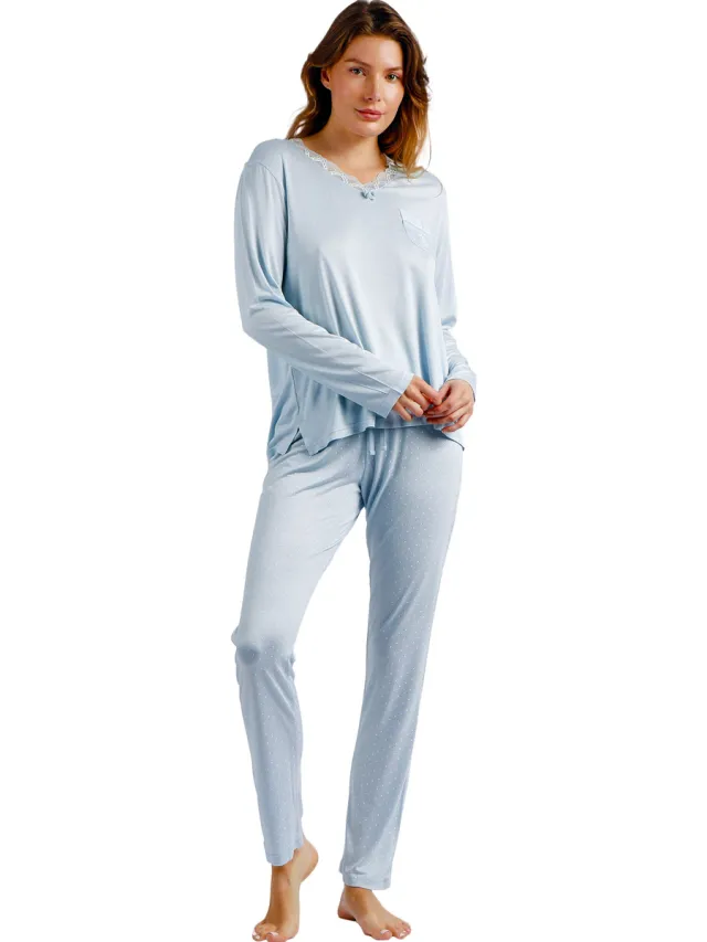 Admas Soft Secret pyjamaset lichtblauw