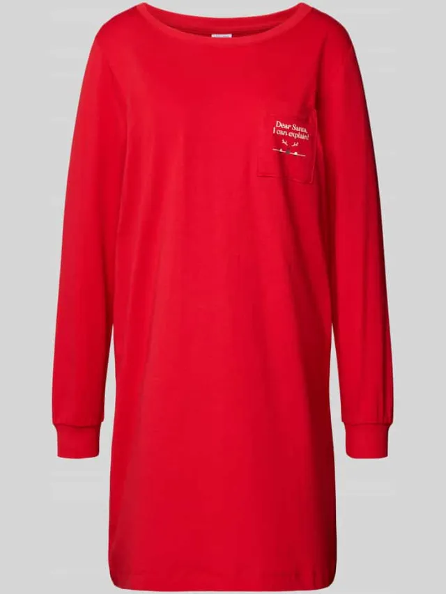 Lascana Nachthemd in relaxed fit van puur katoen Rood