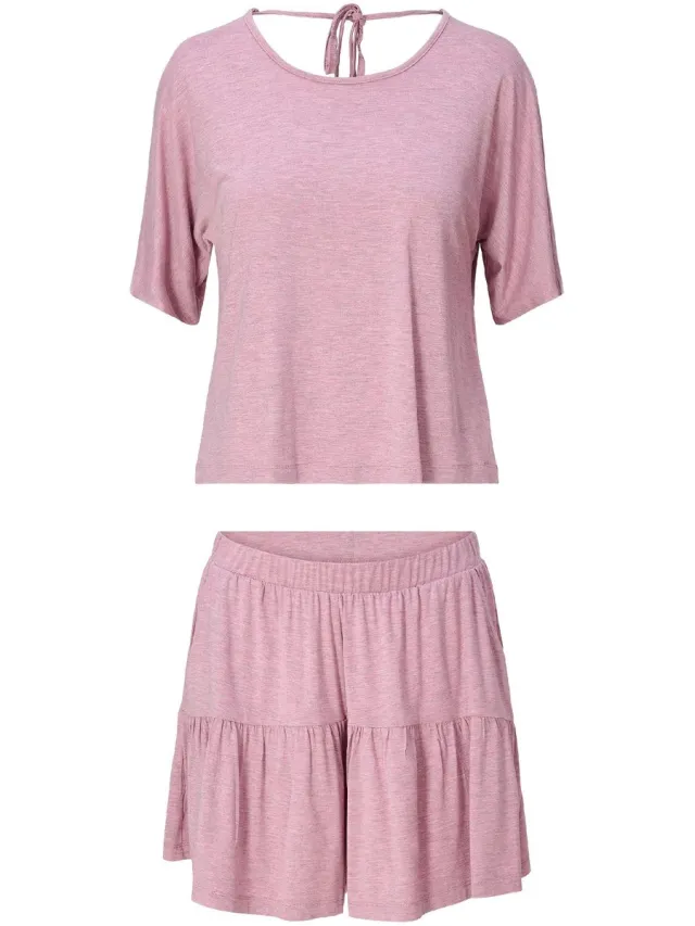 LingaDore Top & skort Mauve marl