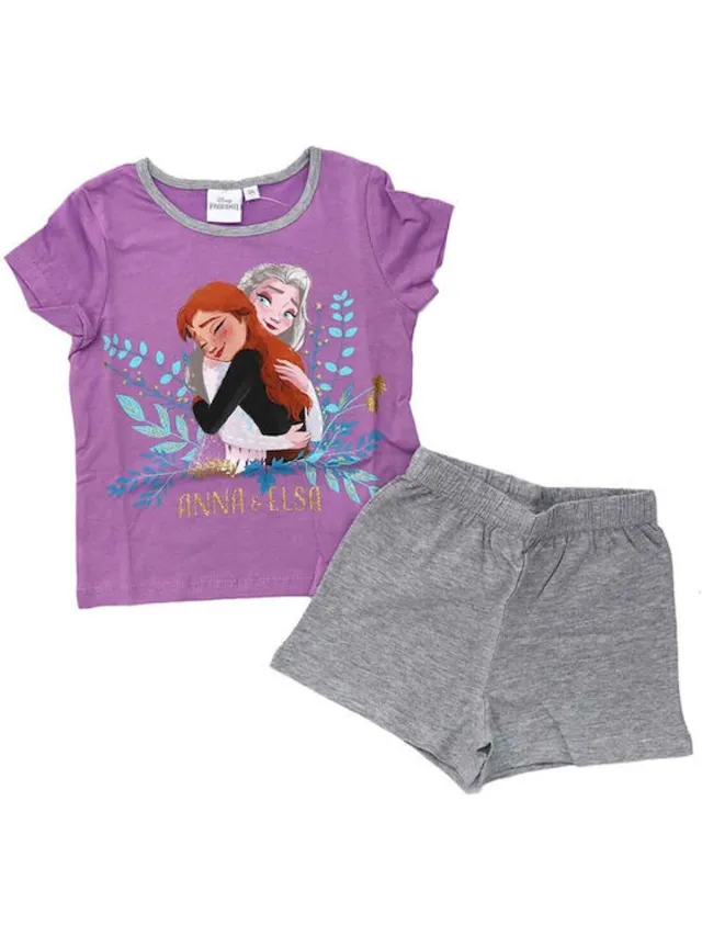 Disney Frozen Frozen Kinder Shortama Zomerset Maat 98 Paars - Anna&Elsa 1stuk
