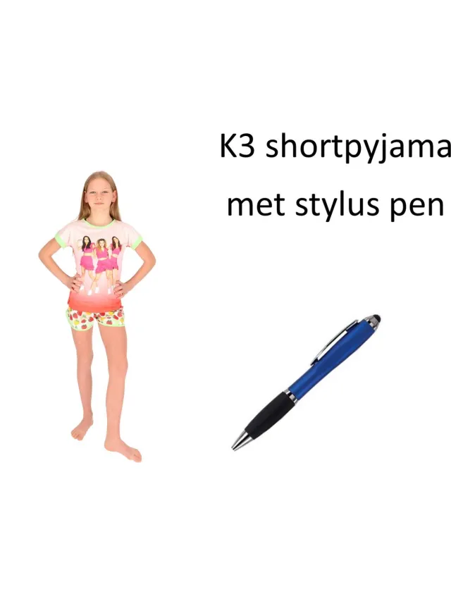 K3 Short Pyjama - Shortama - Strawberry girls. Maat 134/140 cm - 9/10 jaar met Stylus Pen. Multi