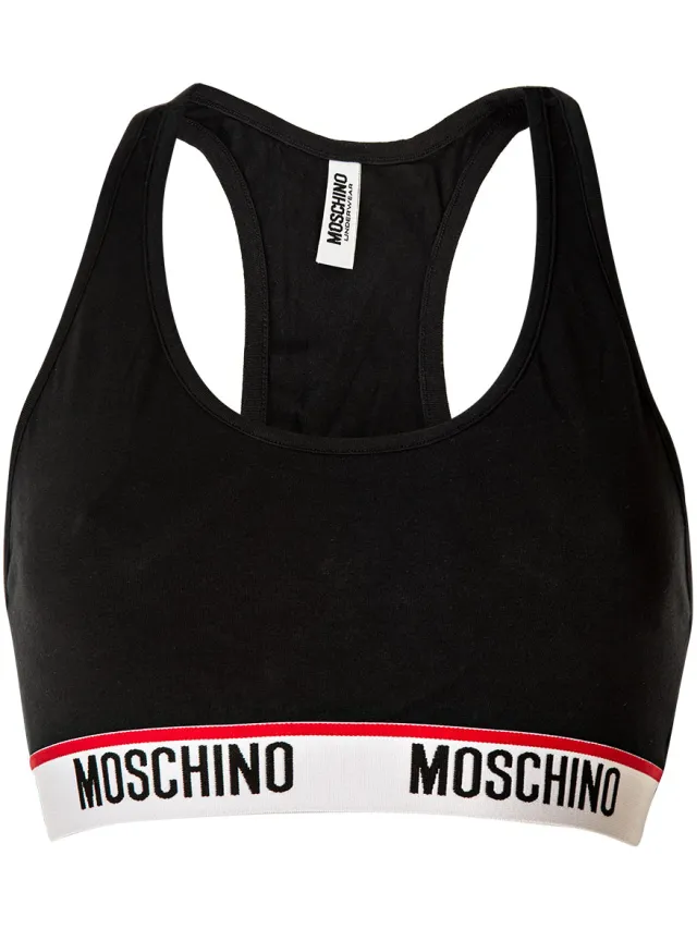 Moschino Bustier Racerback Stretchkatoen Zwart