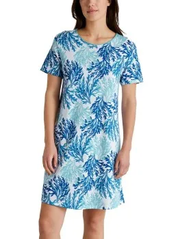 Calida Coastal Dreams Sleepshirt Versch.kleure/Patroon,Blauw,Wit