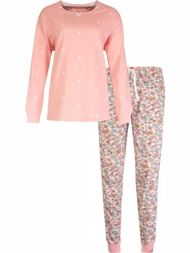 Tenderness Dames Pyjama - Bloemetjes print - Katoen - Roze