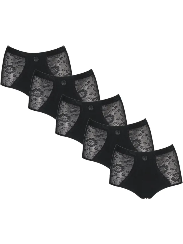 J&C JC 5-Pack Licht corrigerende dames slips H201 zwart