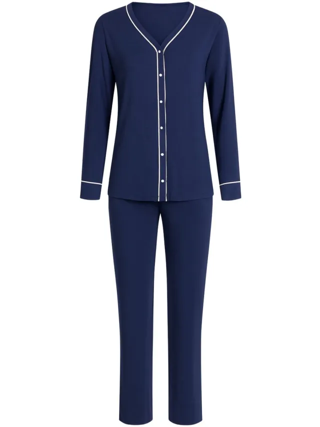 Goldenbay Pyjama Oleander donkerblauw'.