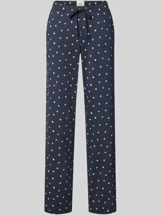 Schiesser wide fit pyjamabroek van katoenmix Donkerblauw