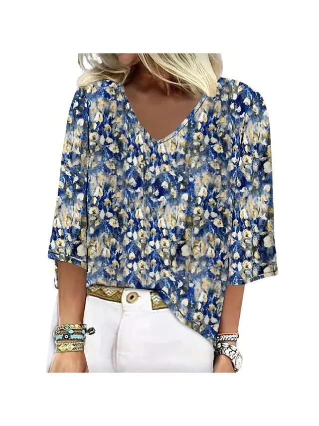 Currero Topje Dames - Top Kleding - Shirt - Blouse - Kort - Volwassen - Blauw