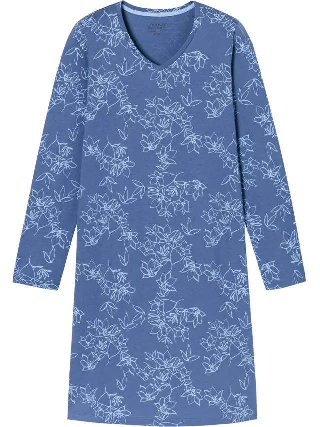 Schiesser Nachthemd Lang - Dames - Nachthemden oceaanblauw