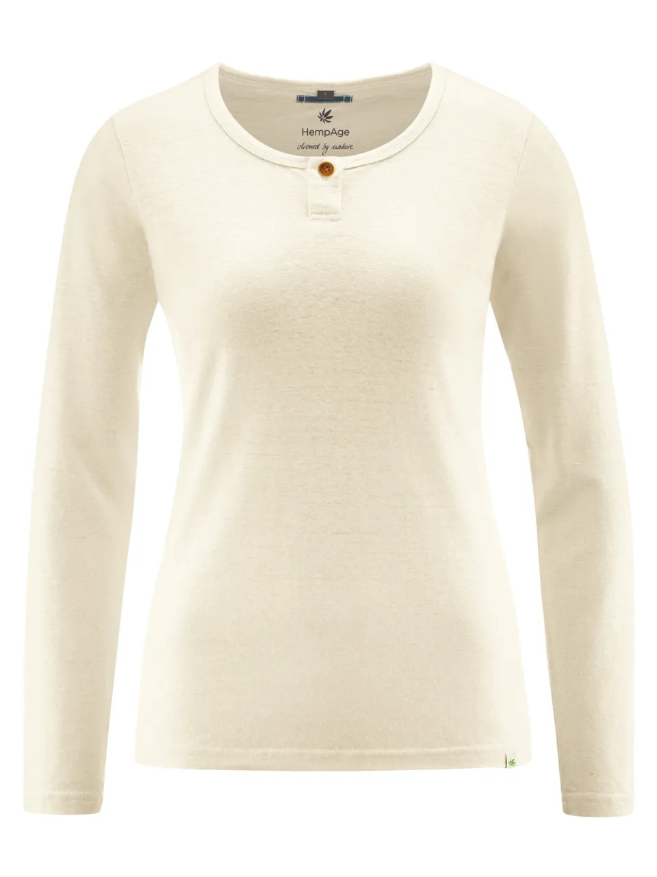 HempAge dames vegan Shirt Met Lange Mouwen Dames Gebroken Wit, foto 2