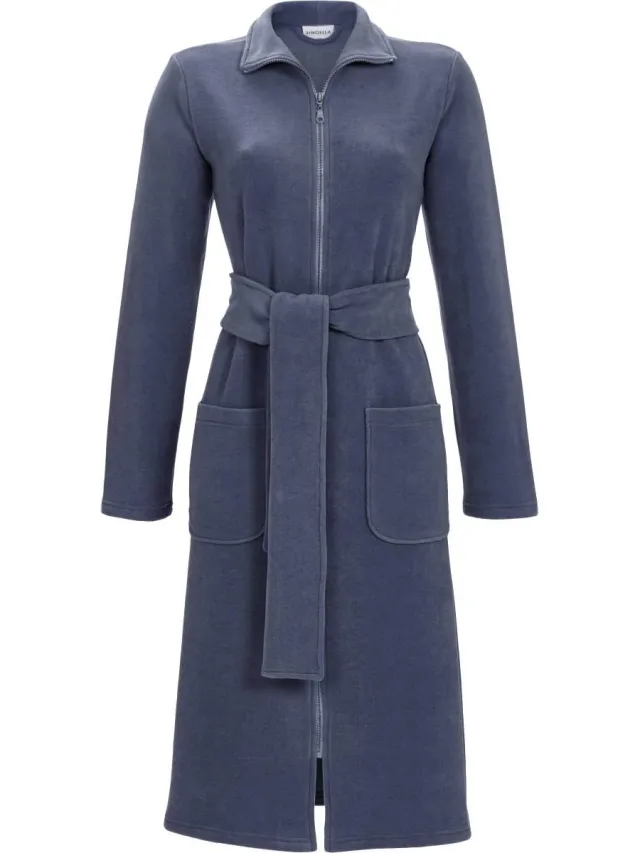 Ringella Blauwe fleece badjas Ringella - Blauw - Maat - 50