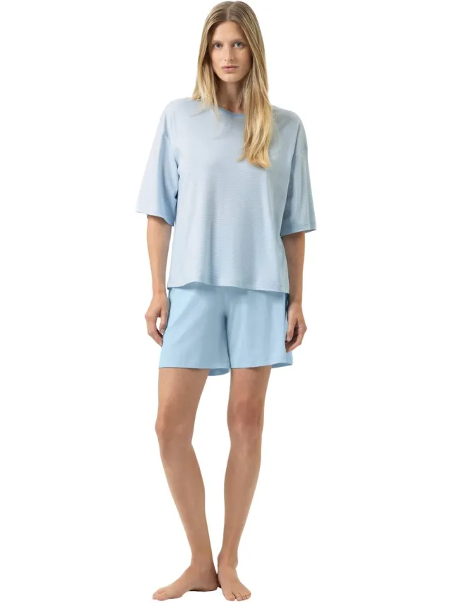 Mey Korte Pyjama Serie Simple Stripes alice blue