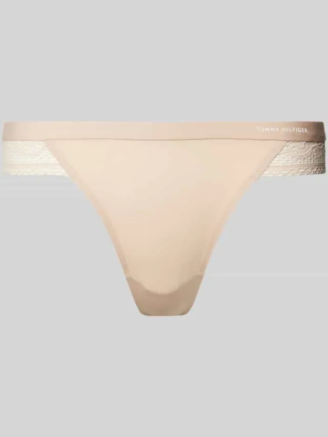 Tommy Hilfiger String met kant, model 'TAILORED COMFORT THONG' beige, foto 2