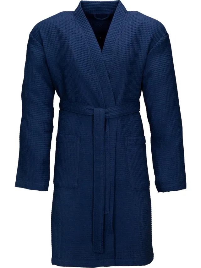 Vossen Badjas Comfort Line ROM - Pique Winternight L - Sauna Badjas Blauw