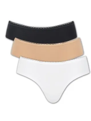 Sloggi Trio N Hipster slips zwart, beige en wit Versch.kleure/Patroon