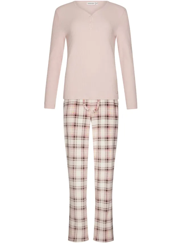 Pastunette Pink Checks - Pyjama/Huispak - Flannel/Fleece - Roze