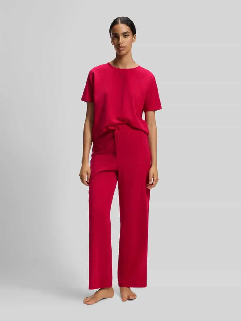 Boss Loose fit pyjamabroek van katoenmix Bordeaux